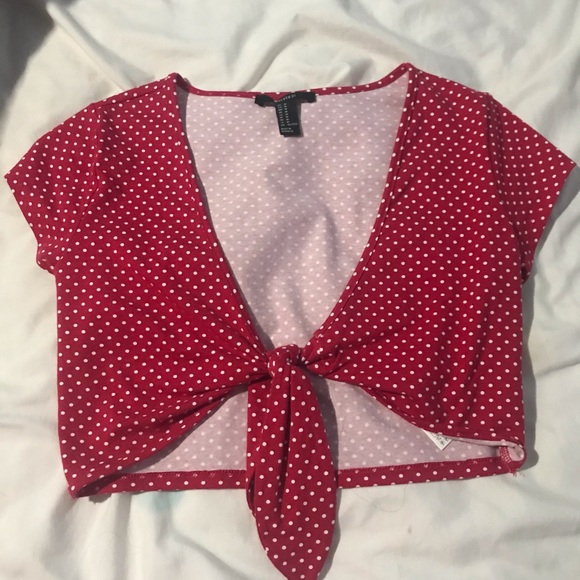 Red polka dot crop top - Picture 2 of 3